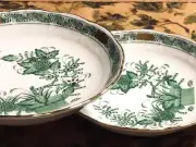 Herend Apony Green Fruit Bowl Set of 2, 13.5cm, Hand-Painted, Hungary
