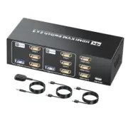 4K/60Hz HDMI KVM Switch 2 Computers 3 Monitors, 2 Port HDMI KVM Switcher 2 in
