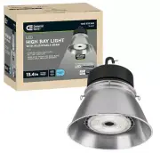 13.4" Round 400W LED Brushed Nickel High Bay Light w/ Adjustable Beam High Out