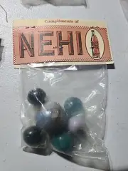 Vintage MARBLES Compliments of NEHI Advertising Bag of 6 marbles shooter (B⁵)#10