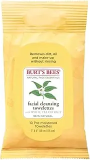 Burt's Bees White Tea Towelettes, 10 Wipes