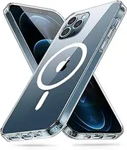 Phone Case (Compatible with Magsafe Devices) Wireless Charging, Scratch Resistant & Back Grippy Protective Frame Clear Shockproof Cover (Clear, iPhone 12 mini)