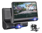 1 set Three Camera Front+interior+rear Hd Driving Record