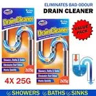 4x 25g Drain Cleaner Sink Drain Pipe Deodoriser Clog Remover Sticks Pluming AU