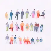 Environmentally Friendly Painted Figures 100Pcs 1:75 Scale People Model
