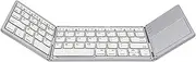 Foldable Bluetooth Keyboard with Touchpad Wireless Touch Keyboard, AURTEC Rechargeable Portable Wireless Mini Keyboard for PC, Tablet, Android, Smartphone - Silver