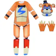 Kids Teens Five Nights At Freddy's Fnaf Cosplay Costume Jumpsuit+mask Outfit Set Gifts,Orange