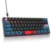 Protable 60% Percent Gaming Keyboard Mechanical, Mini Compact Backlit 61 Keys...