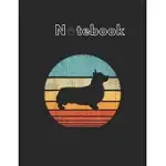 NOTEBOOK: CORGI VINTAGE SILHOUETTE 60S 70S RETRO GIFTS DOG LOVER MEN NOTEBOOK FOR DOG FANS ANIMAL PRINT JOURNAL COLLEGE RULED BL
