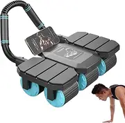 Abs Workout Equipment, Ab Roller with 8 Elbow Support, 15.94x13.78in 6 Wheel Core Workout Machine, Rebound Exercise Equipment for Home Fitness and Gym Routine