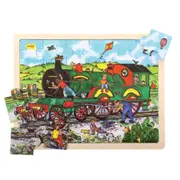 Bigjigs Wooden Tray Puzzle 24 Piece Classic Educational Puzzle for Toddlers