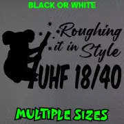 UHF 18/40 Roughing It Sticker Australia Car Decal Caravan For Jayco Cross Aussie