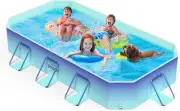 Moko Non-Inflatable Swimming Pool for Kids and Pets, Framed Swimming Pools, Fold