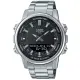 【CASIO 卡西歐】時尚尖端雙顯運動不鏽鋼腕錶/銀x黑面(AMW-880D-1A)