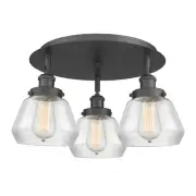 Innovations Lighting 916-3C-8-19 Fulton Flush Fulton 3 Light 19"W - Black