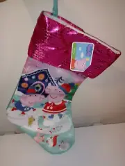 Peppa Pig ice Skating Christmas Stocking Kids Holiday Decor New