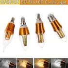 1X 10X 220V E27 E14 Led Candle Light Bulbs 7w Chandelier Lamps Flame Cold 240v