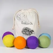 Wool Dryer Ball XL, Organic Eco Premium 100% Natural Fabric Laundry Softener, Shortens Drying Time, Reusable, Reduce Wrinkles and Static Cling, Handmade with 100% New Zealand Wool (6-Colors)