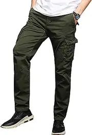 [L'MONTE] Imported Men's Regular Fit Casual Cotton Cargo Joggers - Versatile Track Pants with Multiple Pockets