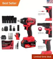 Ergonomic 1/2 Inch Cordless Wrench Set: 380 Nm Torque & Complete Kit Included