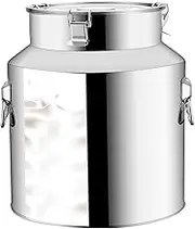 Stainless Steel Milk Can 9l Milk Jug Large Stainless Steel Bucket with Lid Wine Bucket with Carry Handle and Buckle Oil Container for Liquid Storage Transport