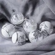 6Pcs Transparent Snow Christmas Balls Pendants For Christmas Tree Decoration