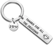 [HAMYUTA] I Love You Gifts for Him Thanks for All The Orgasams Keychain to My Man Gift Keyring Birthday Christmas for Boyfriend Presents