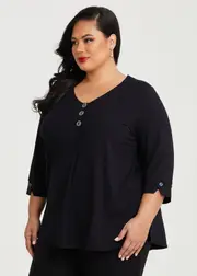 [TS] Taking Shape Button Swing Bamboo Top Size 16 in - Plus Size Women's Clothing