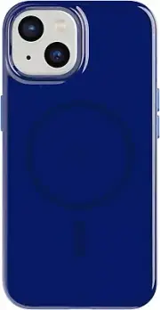 Liquid Silicone Hard Case Cover for iPhone 15 Blue By Tech21 + Tempered Glass