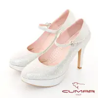 在飛比找蝦皮商城優惠-【CUMAR】優雅化身 水鑽復古法式瑪莉珍高跟鞋 - 銀色