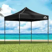 3x3m Gazebo InstaHut w/Base Podx4 Marquee Camping Tent Canopy Black