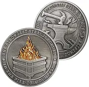 2 Pack Dumpster Fire Challenge Coin, Dumpster Theme Fire Desk Coin, Double Sided Hilarious Medallion for Staff Appreciation, Funny Commemorative Coin for Coworker Company