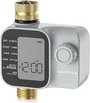 Unistyle Irrigation Computer, Irrigation Timer with Inlet and Outlet Made of Industrial Brass, Easy to Setup, Automatic/Manual/Delay Mode for Watering, Timer Switch, Water Garden
