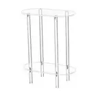 Clear Acrylic Side Table 2 Tiers Bedside Cabinet for Bedroom Home Hallway