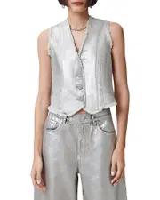 Allsaints Andrea Coated Denim Vest