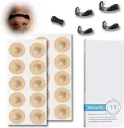 30 Pcs Breathing Nasal Strip Starter Kit - Boost Oxygen, Reduce Snoring, Improve Sleep Quality - No Medicine or Chemicals, Sweat Resistant, Skin Safe Nasal Strips, Black round