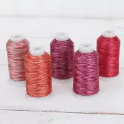 Threadart Variegated Polyester Embroidery Thread Set - 5 Red Shades - 40wt 1000M