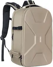 MOSISO Camera Backpack, DSLR/SLR/Mirrorless Photography Camera Bag 15-16 inch Waterproof Hardshell Case with Tripod Holder&Laptop Compartment Compatible with Canon/Nikon/Sony, Camel