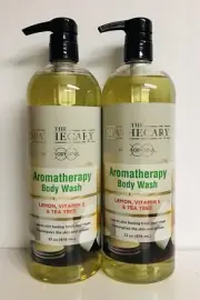 2 Bottles Lemon, Vitamin E & Tea Tree Aromatherapy Body Wash 33 fl oz Each