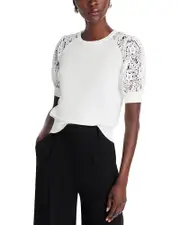 Elie Tahari Felicity Crochet Sleeve Tee