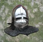 Medieval Pig Face Bascinet Helmet 16 Gauge Knights Houndskull LARP Warrior Cospl