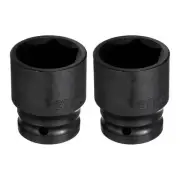 2pcs 6-Point Impact Socket 27mm Socket 1/2" Drive 1.5" Shallow Length CR-Mo