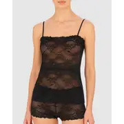 Natori Heavenly Sheer Lingerie Lace Camisole Black