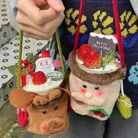 在飛比找ETMall東森購物網優惠-小紅書同款圣誕節手提袋蛋糕裝飾擺件老人雪人麋鹿手提包蛋糕杯