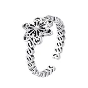 Sterling Silver Snowflake Adjustable Hypoallergenic Ring