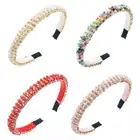 Color Beads Headbands for Girl Elastic Size Hairband for Lady Makeup Headbands