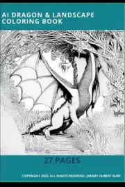 AI Dragon & Landscape Coloring Book by Jeremy Burt Paperback Book