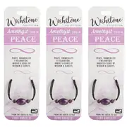 3PK Wishstone Collection Amethyst Stone of Peace Cord Bracelet Jewellery Purple