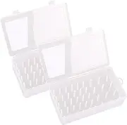 [Blogiiup] Thread Holder, 2 Pcs Embroidery Thread Organizer 42 Spool Transparent Sewing Thread Storage Box 9.3x5.4x2.6 in Flip-up Empty Portable PP Thread Holder for Spools of Thread