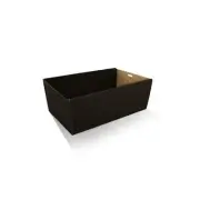 10x Black Small Catering Grazing Box with Window Lid 255x155x80mm S